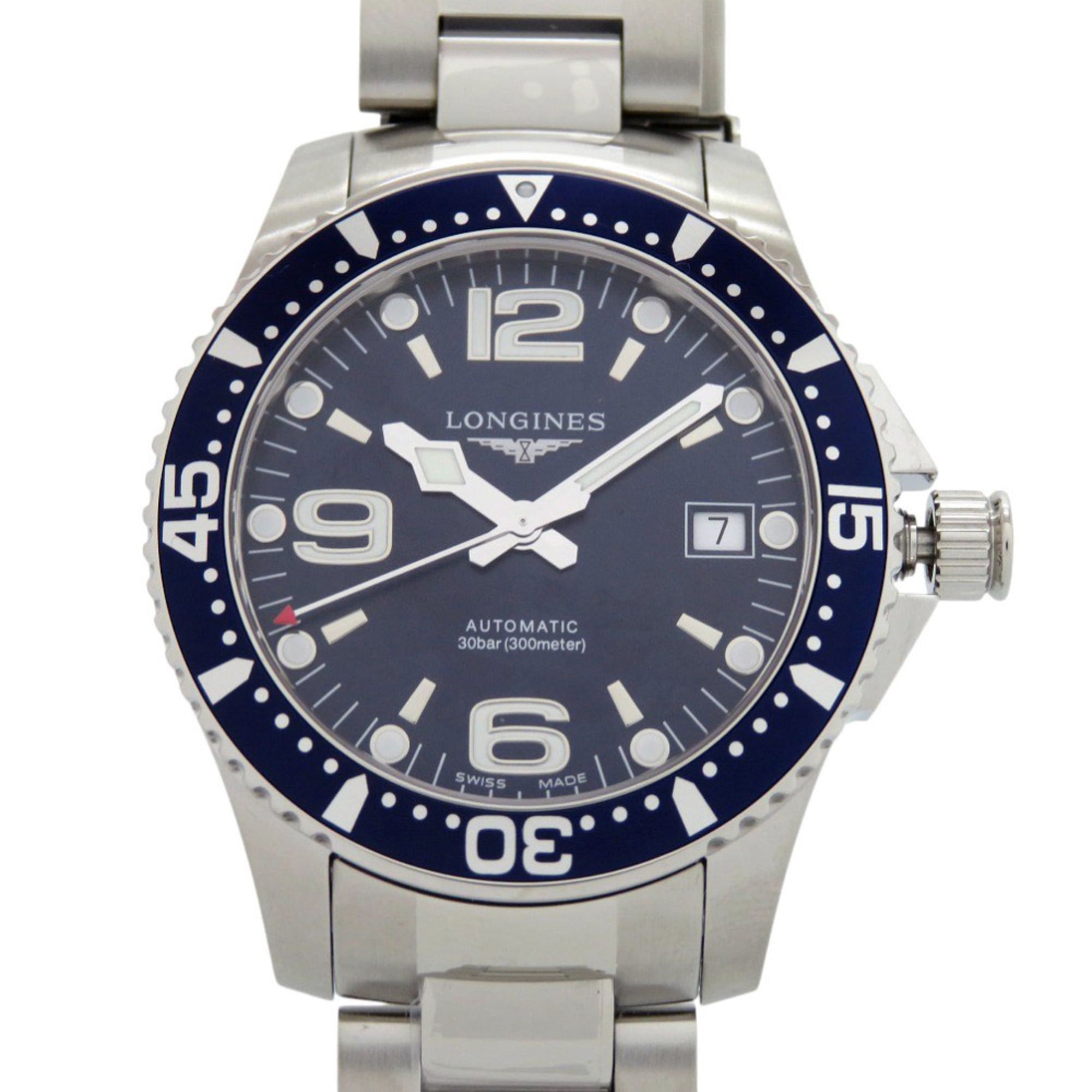 Longines HydroConquest steel automatic dive watch, blue dial