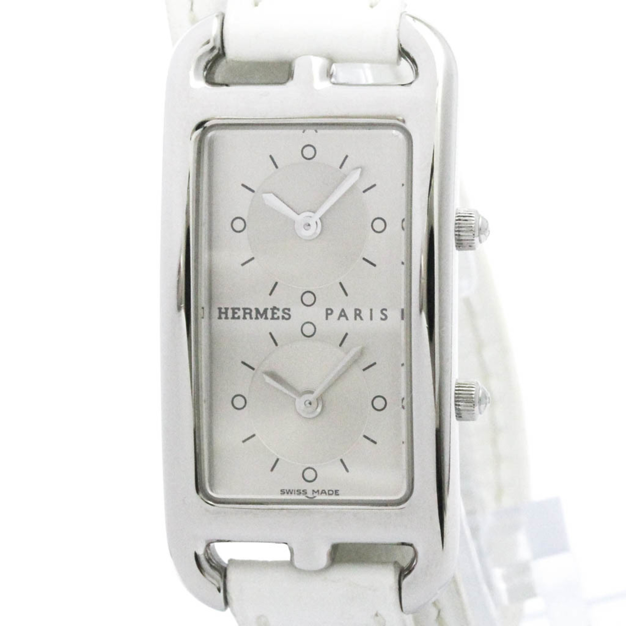 Herm&egrave;s Cape Cod Deux Zones steel with a double-tour strap