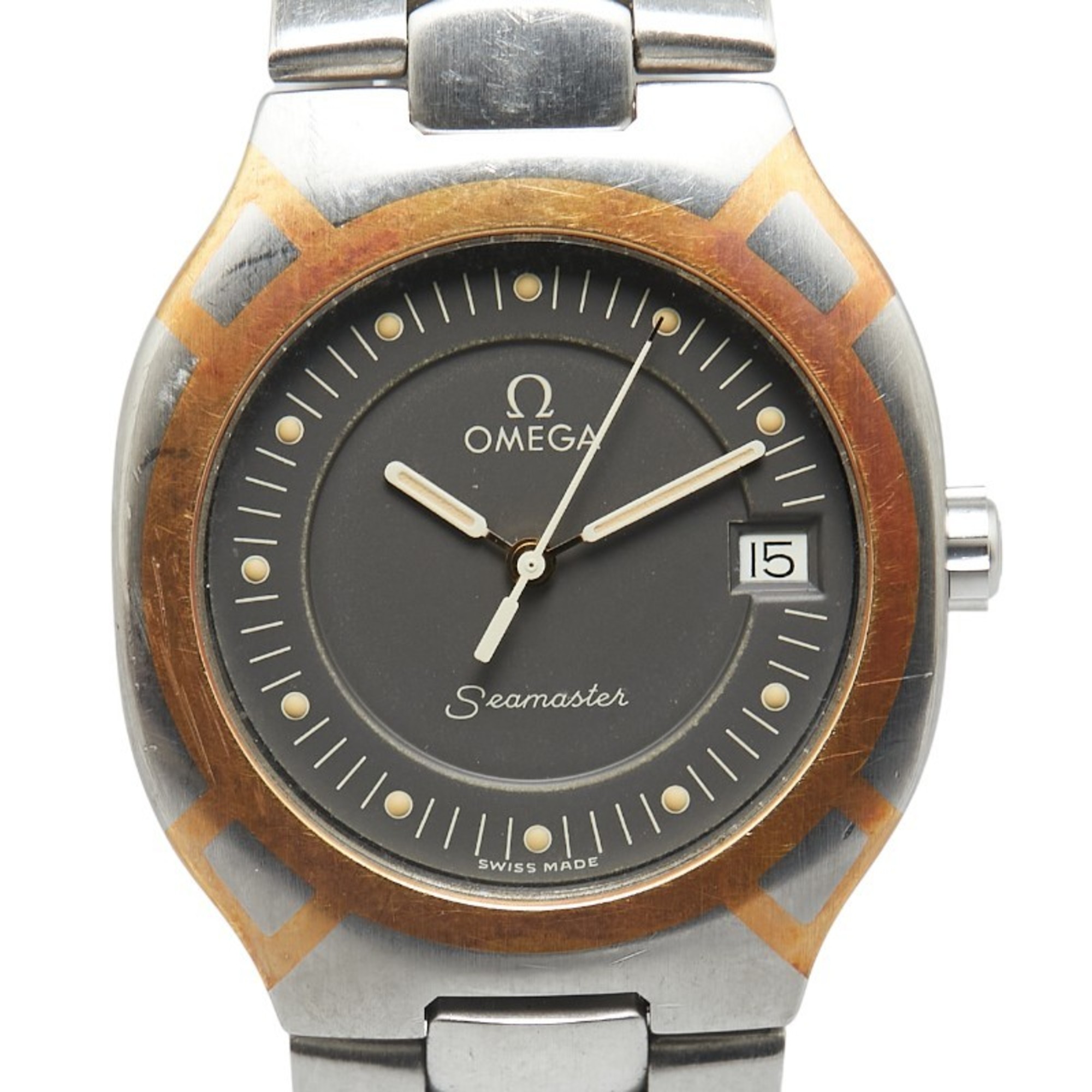 Omega Seamaster Polaris quartz watch with grey dial in stainless steel