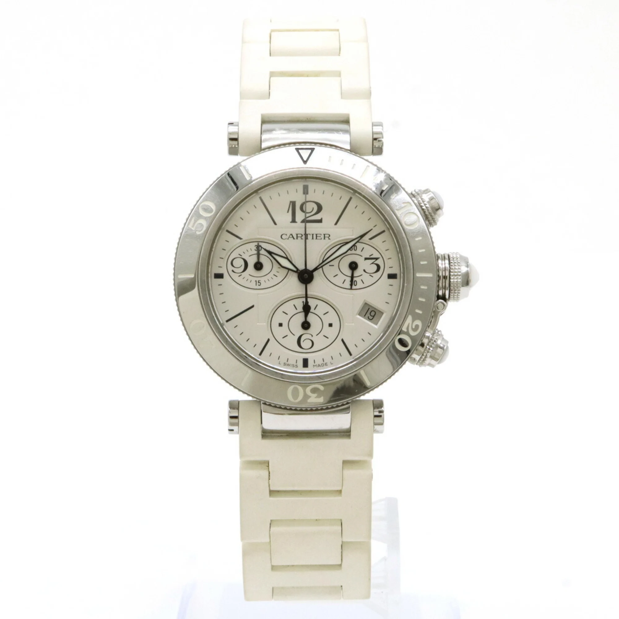 Cartier Pasha automatic with silver dial, unisex watch reference W3140005