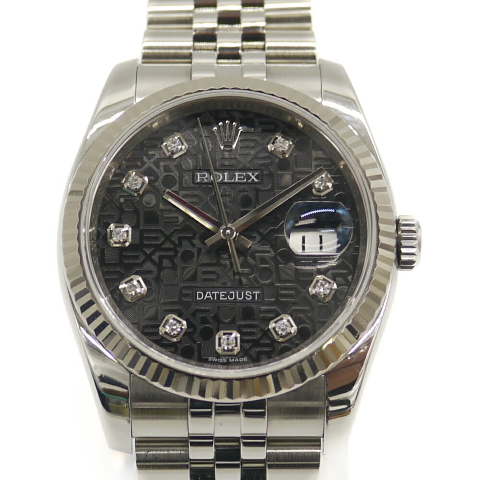 Rolex Datejust 116234G steel and white gold with 10 diamond Computer dial on Jubilee bracelet