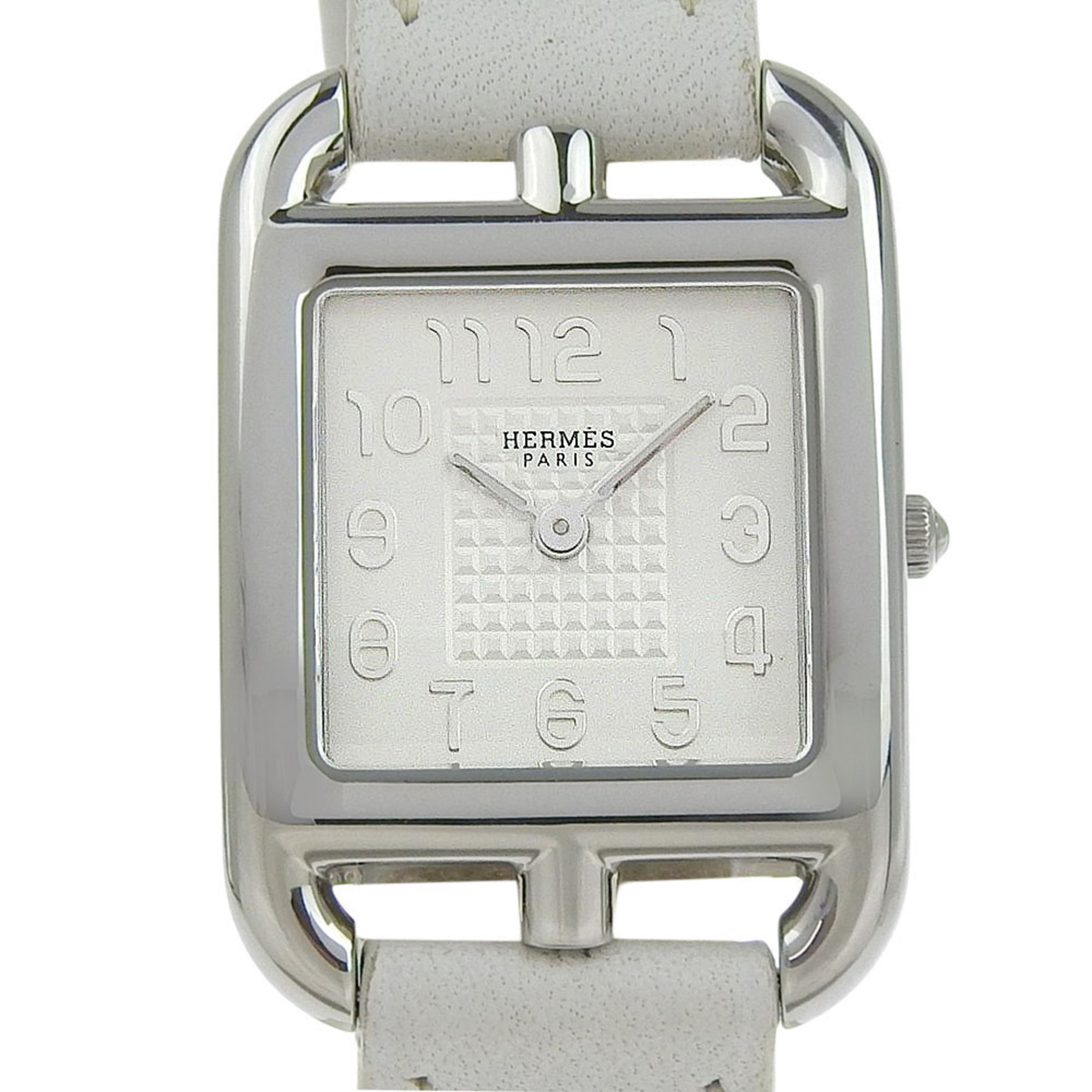 Herm&egrave;s Cape Cod CC1.210 with a white dial on a steel and leather strap