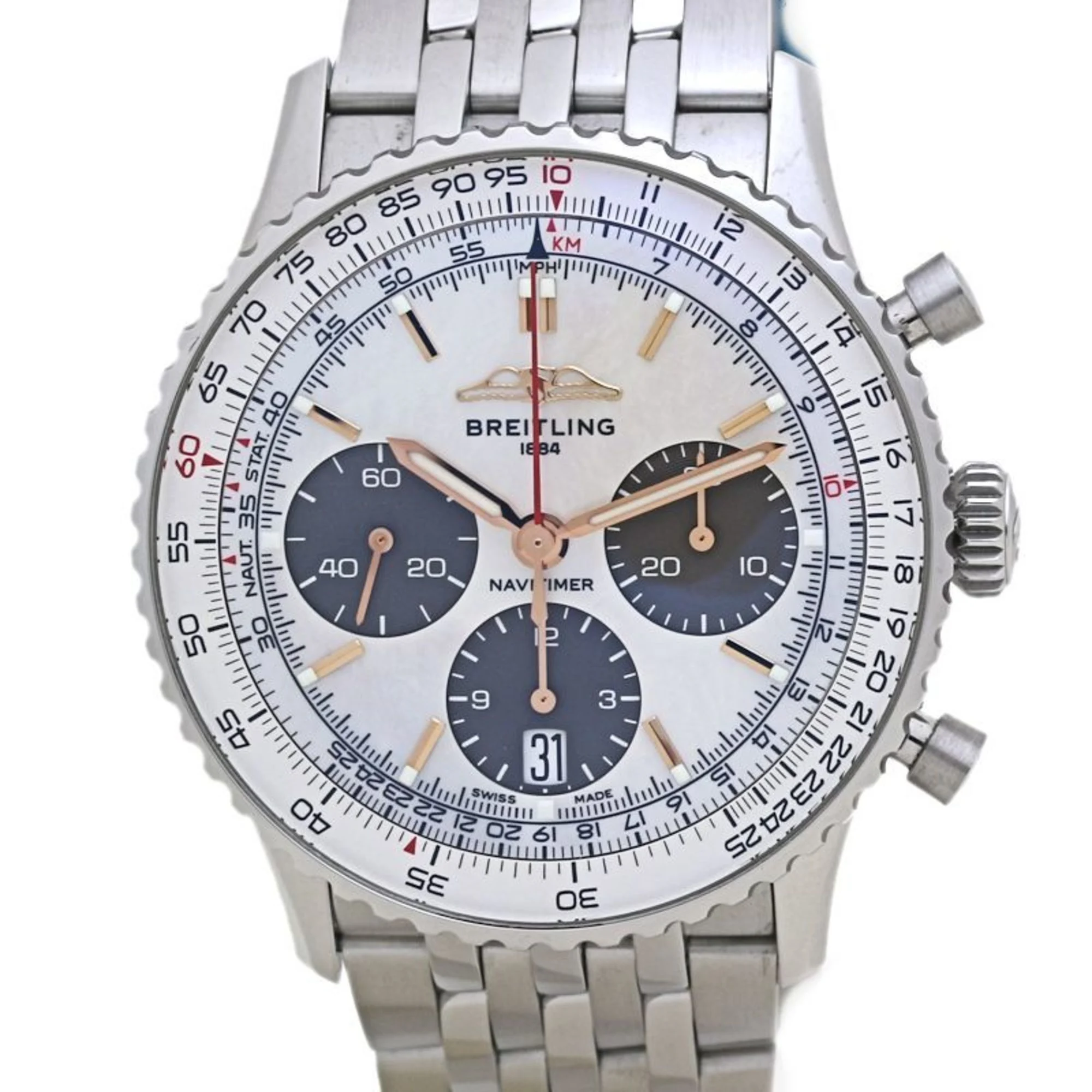 Breitling Navitimer B01 Chronograph with the trademark slide-rule bezel