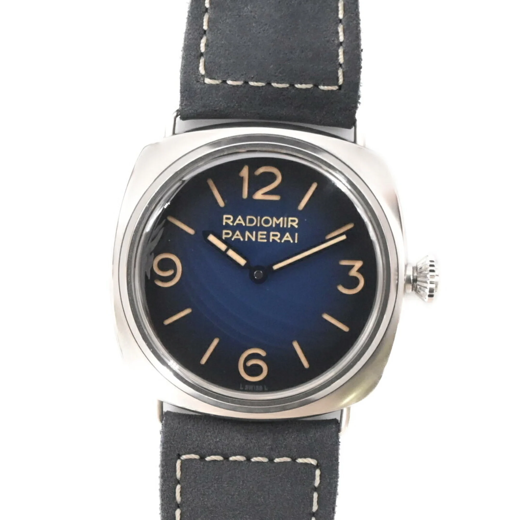 Pre-owned Panerai Radiomir Tre Giorni PAM01335 with a blue dial and cushion case