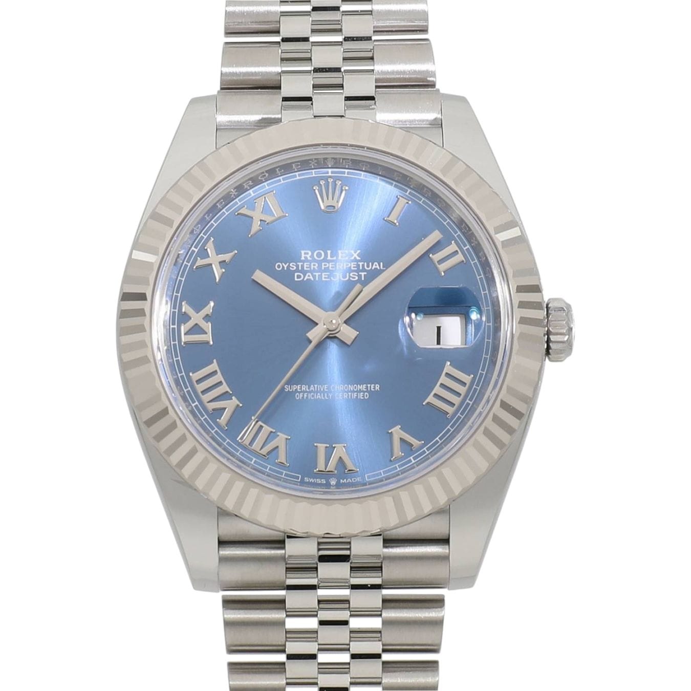 Rolex Datejust 41 126334 with Azzurro blue Roman dial