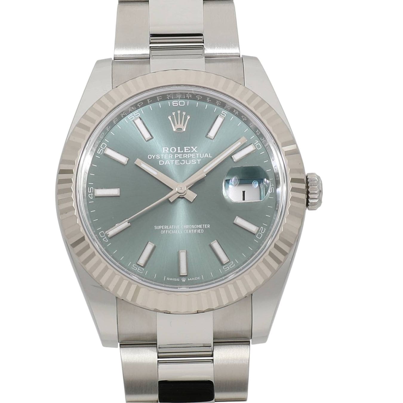 [NEW] ROLEX DATEJUST 41 126334 MINT GREEN MEN'S Watch