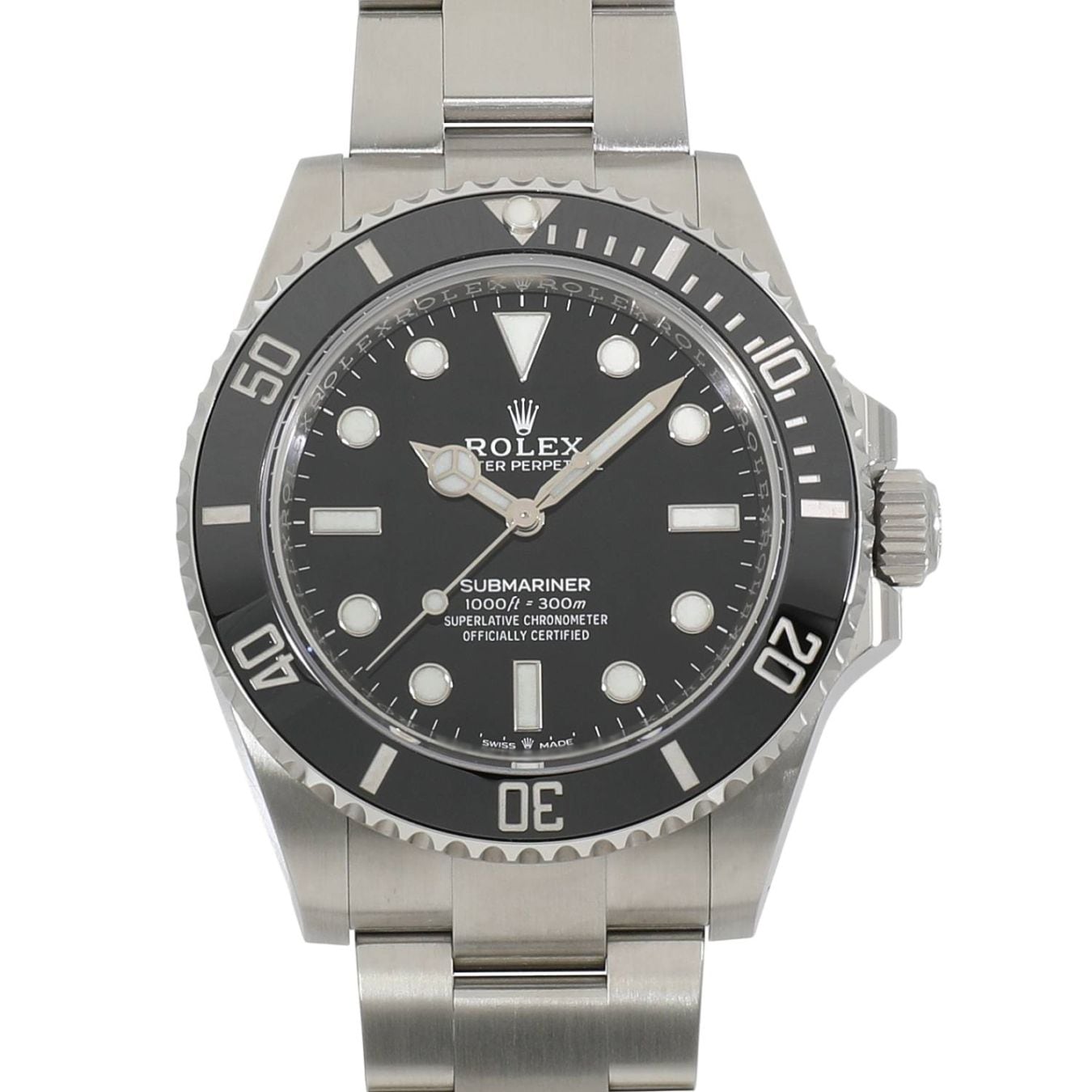 Rolex Submariner 124060 in stainless steel with black dial and black ceramic bezel