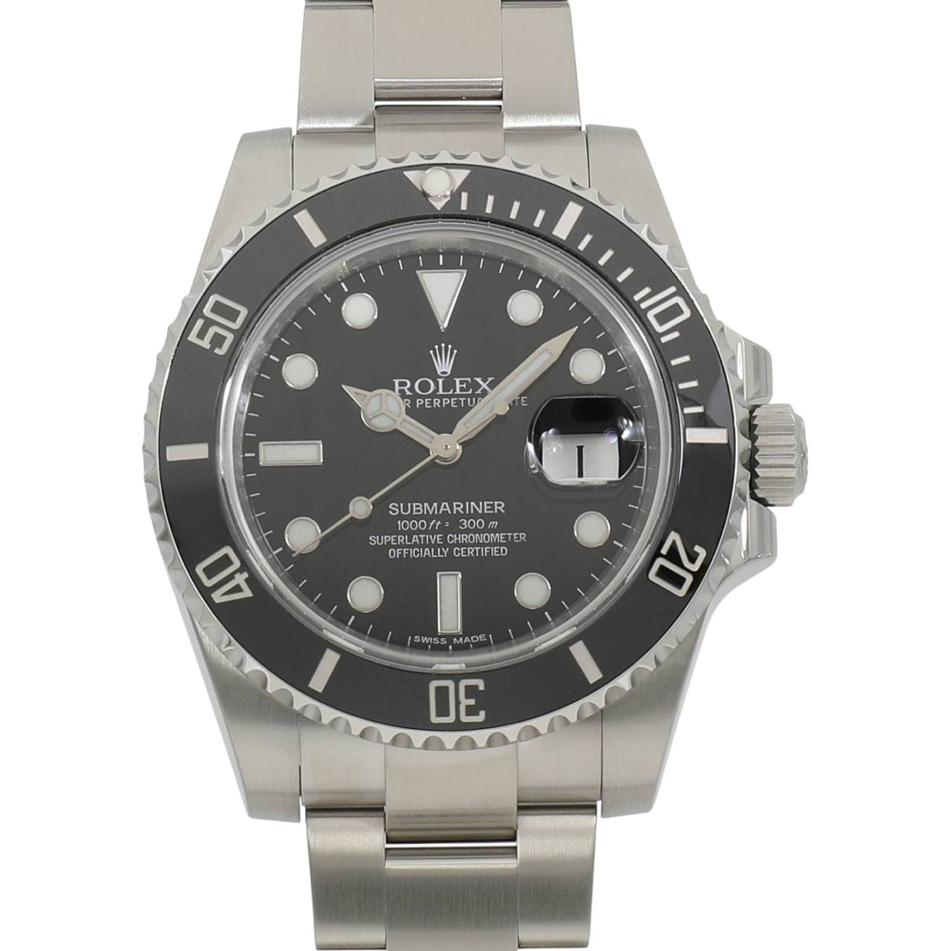 Rolex Submariner Date 116610LN in stainless steel with black dial and black ceramic bezel