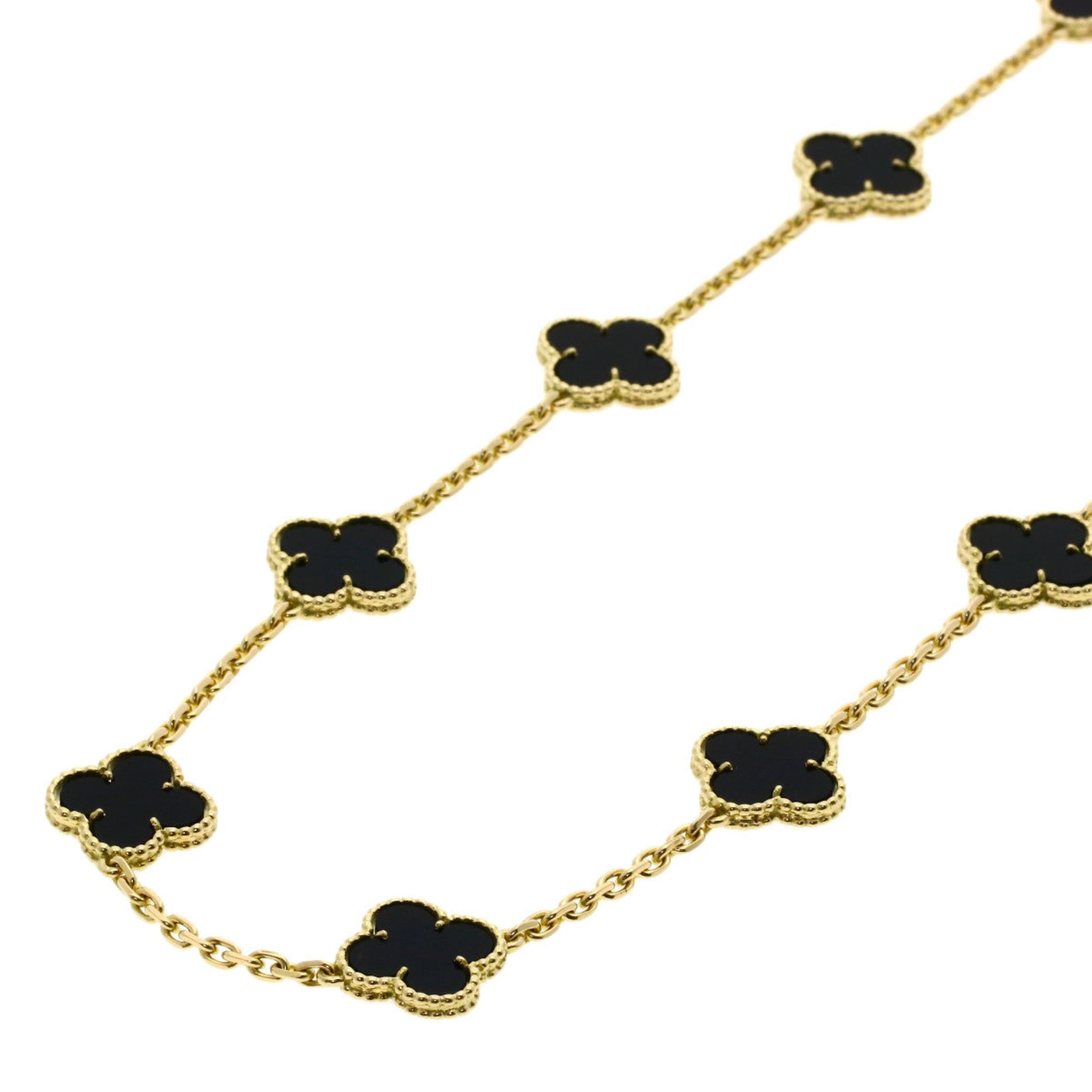 Van Cleef & Arpels Vintage Alhambra twenty-motif onyx and yellow-gold necklace