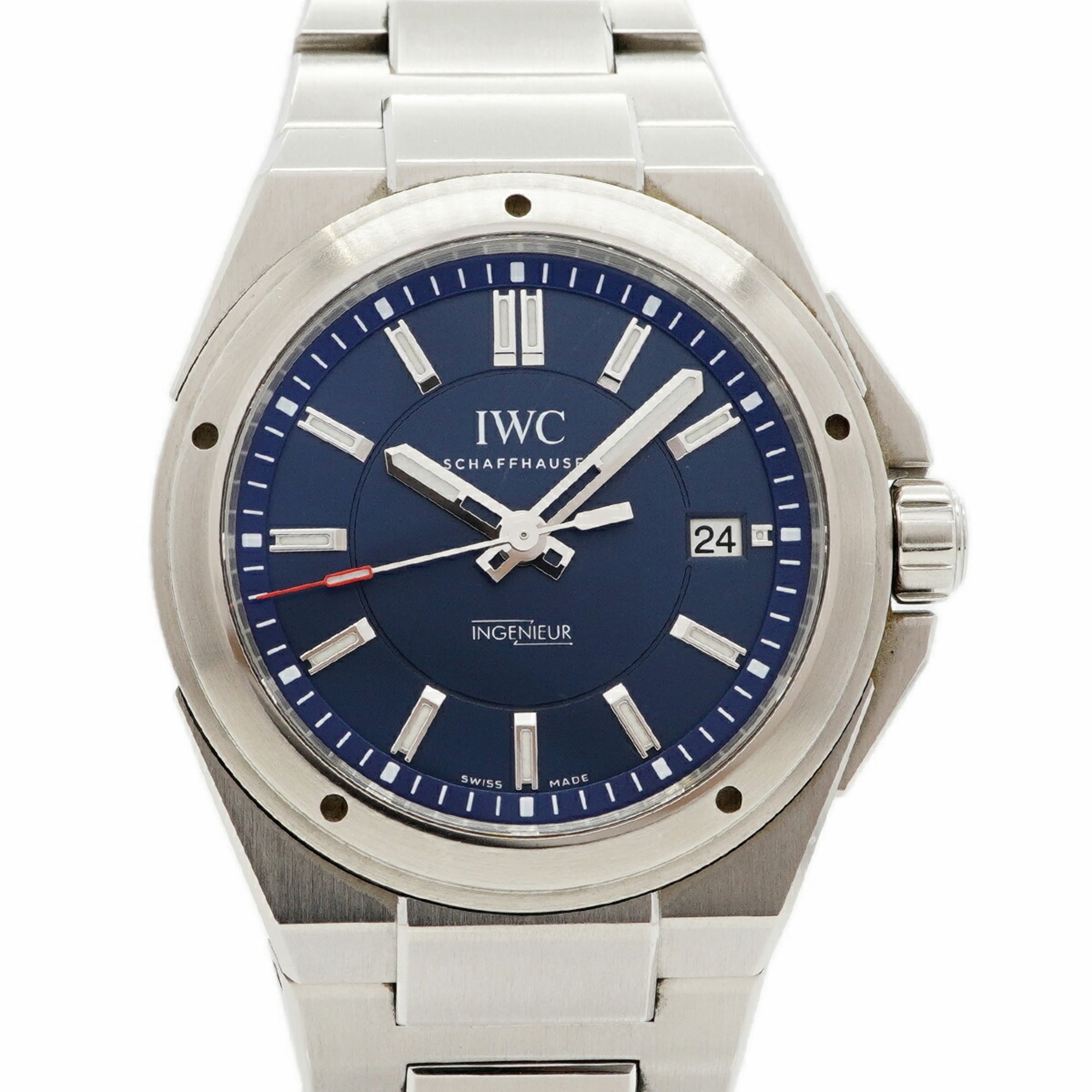 Pre-owned IWC Ingenieur Laureus Sport for Good limited edition with a blue dial