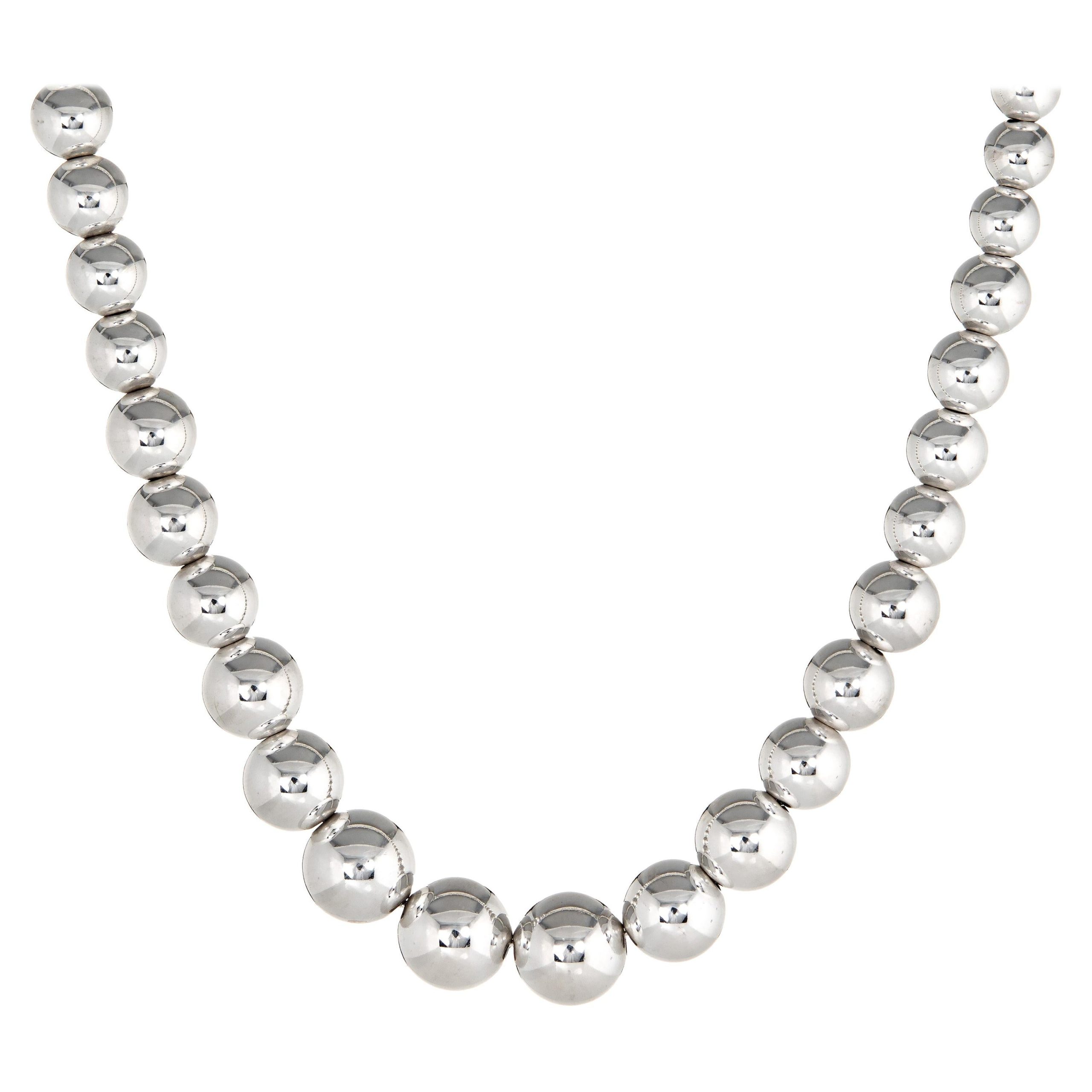 A Tiffany HardWear graduated ball necklace in silver
