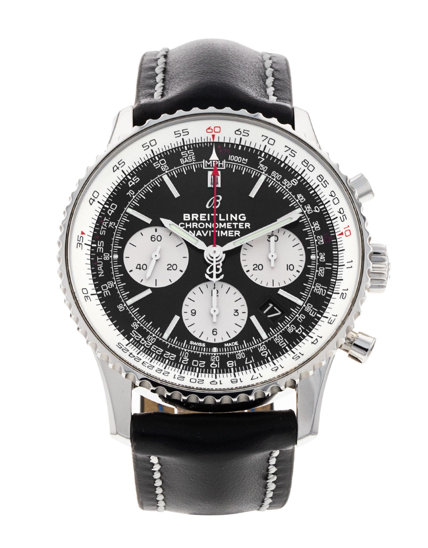 Breitling Navitimer B01 Chronograph 43 in steel with a black dial