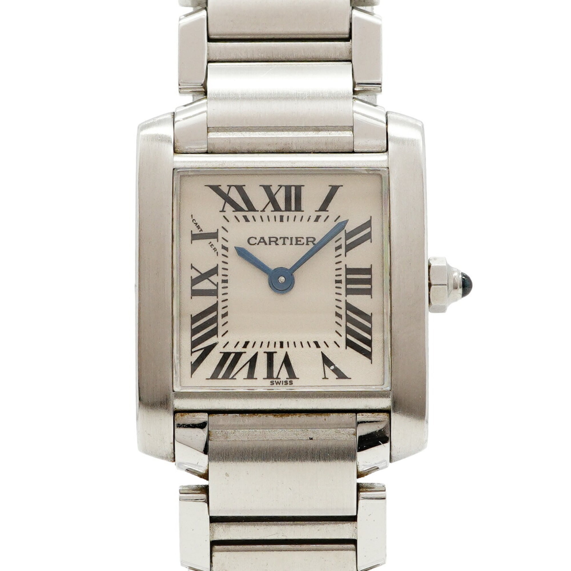 Cartier Tank Française in steel with an ivory dial