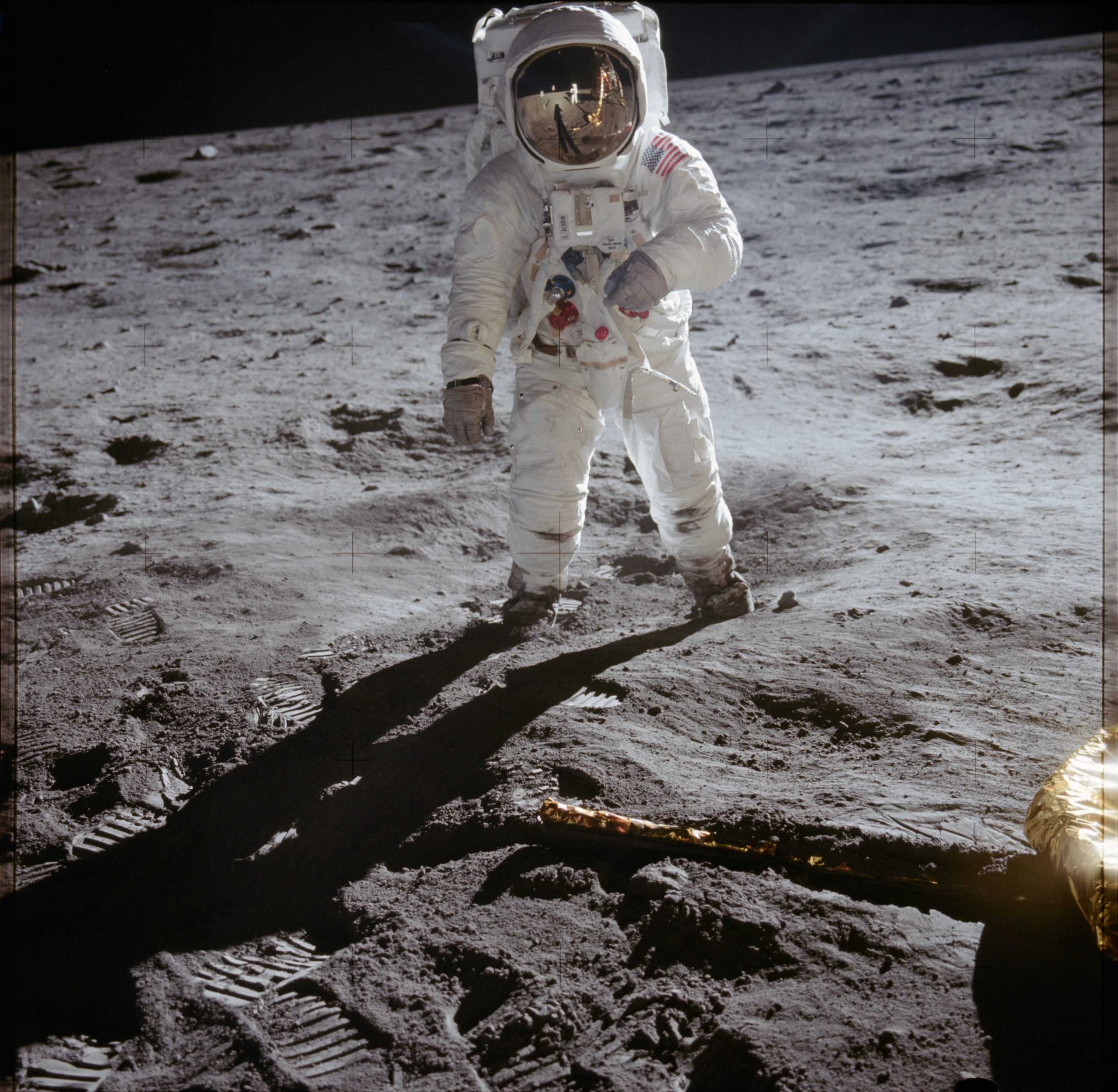 Astronaut Buzz Aldrin on the Moon during Apollo 11, 1969