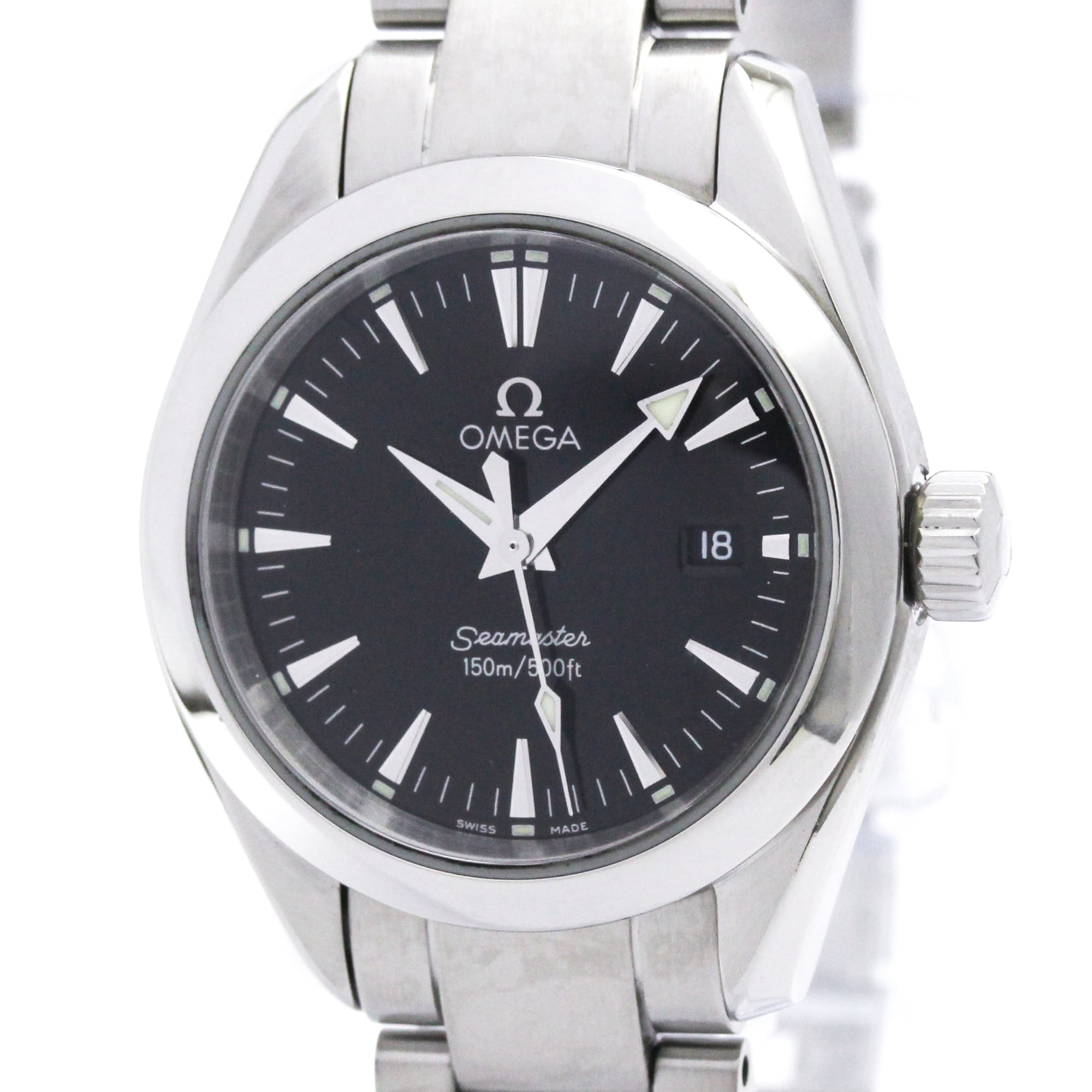 Pre-owned Omega Seamaster Aqua Terra ladies' quartz steel watch