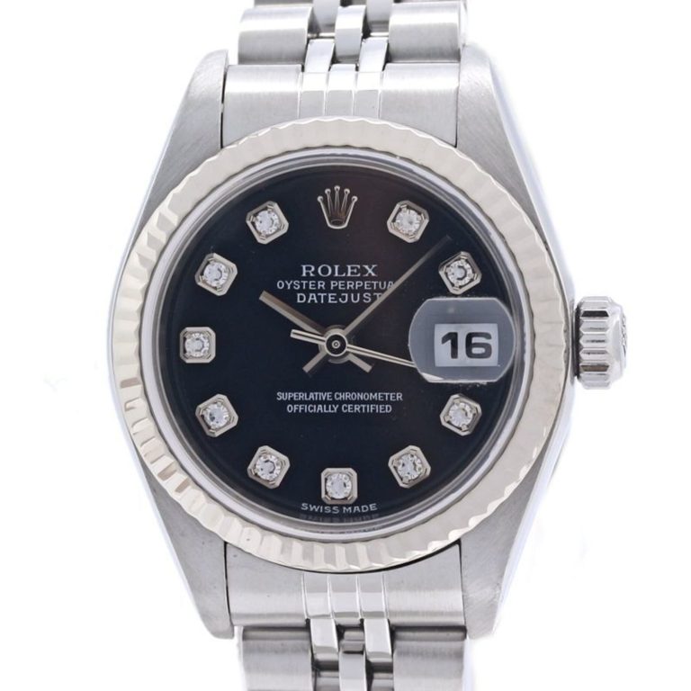 ROLEX Datejust 10P Diamond 79147G 18K White Gold x Stainless Steel 40373