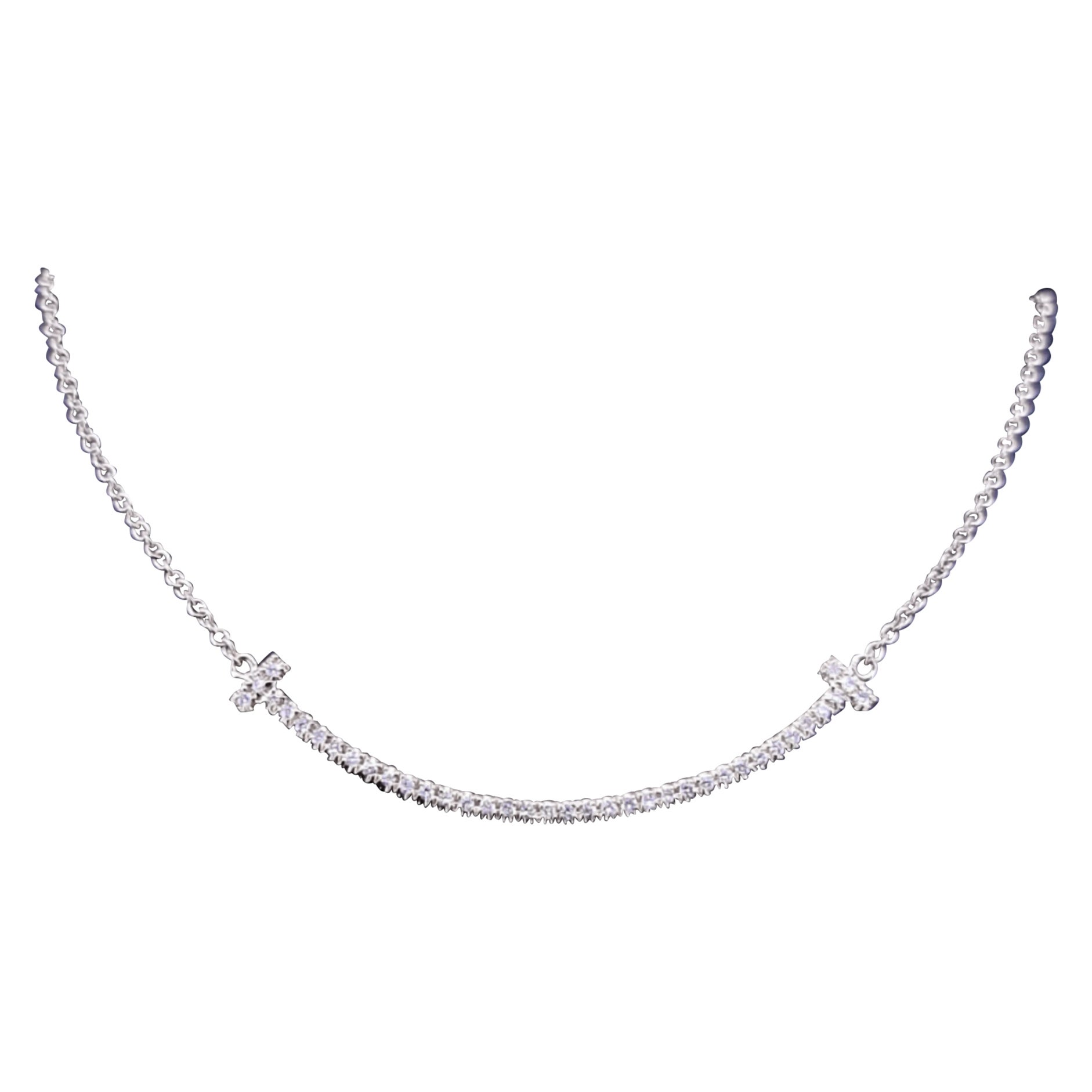 Tiffany T Smile pendant in 18k rose gold with diamonds