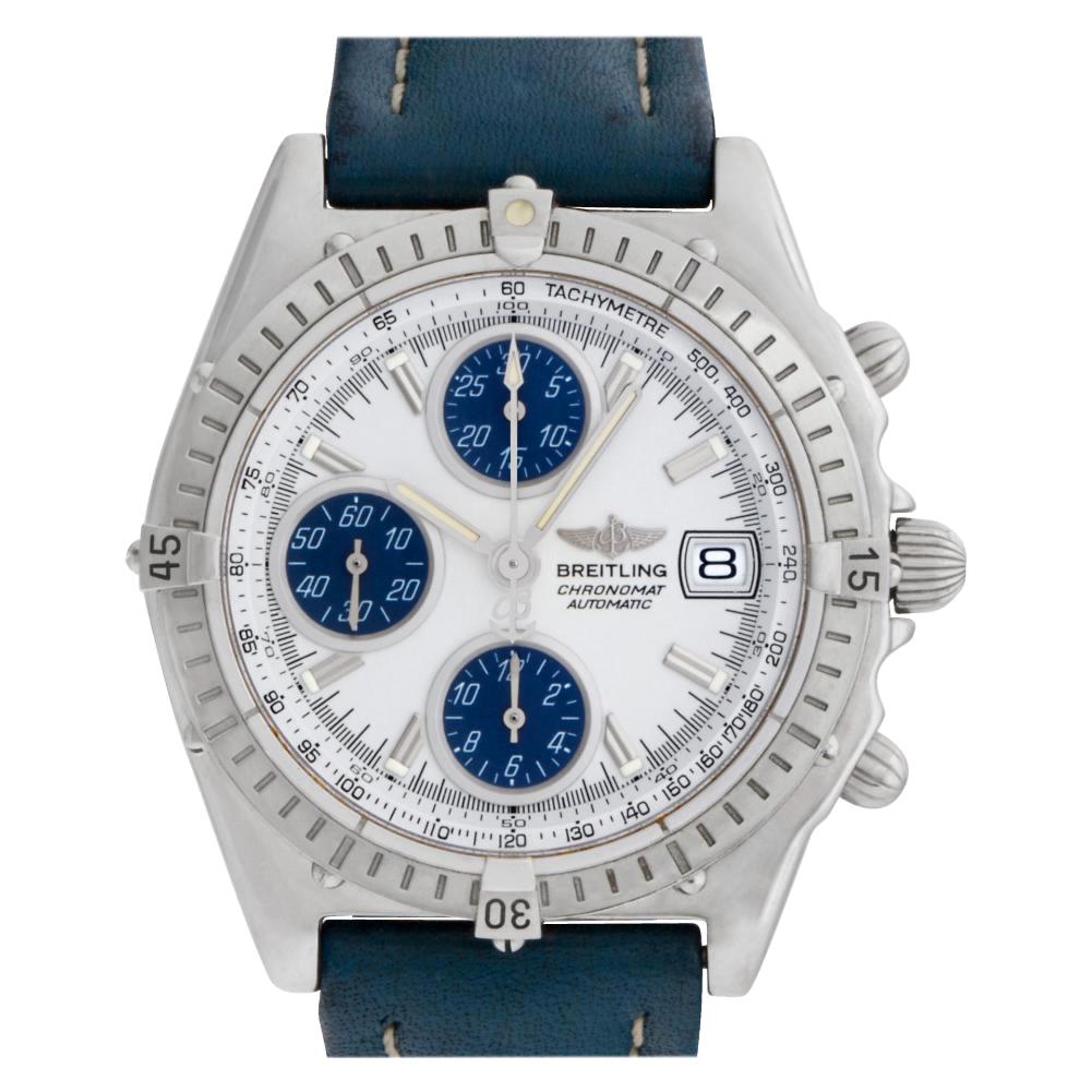 Vintage steel Breitling Chronomat A13050 with white dial