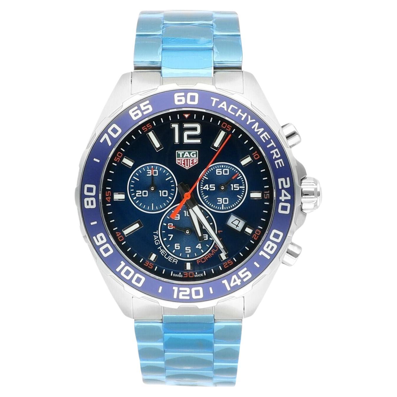 Modern TAG Heuer Formula 1 chronograph with blue dial