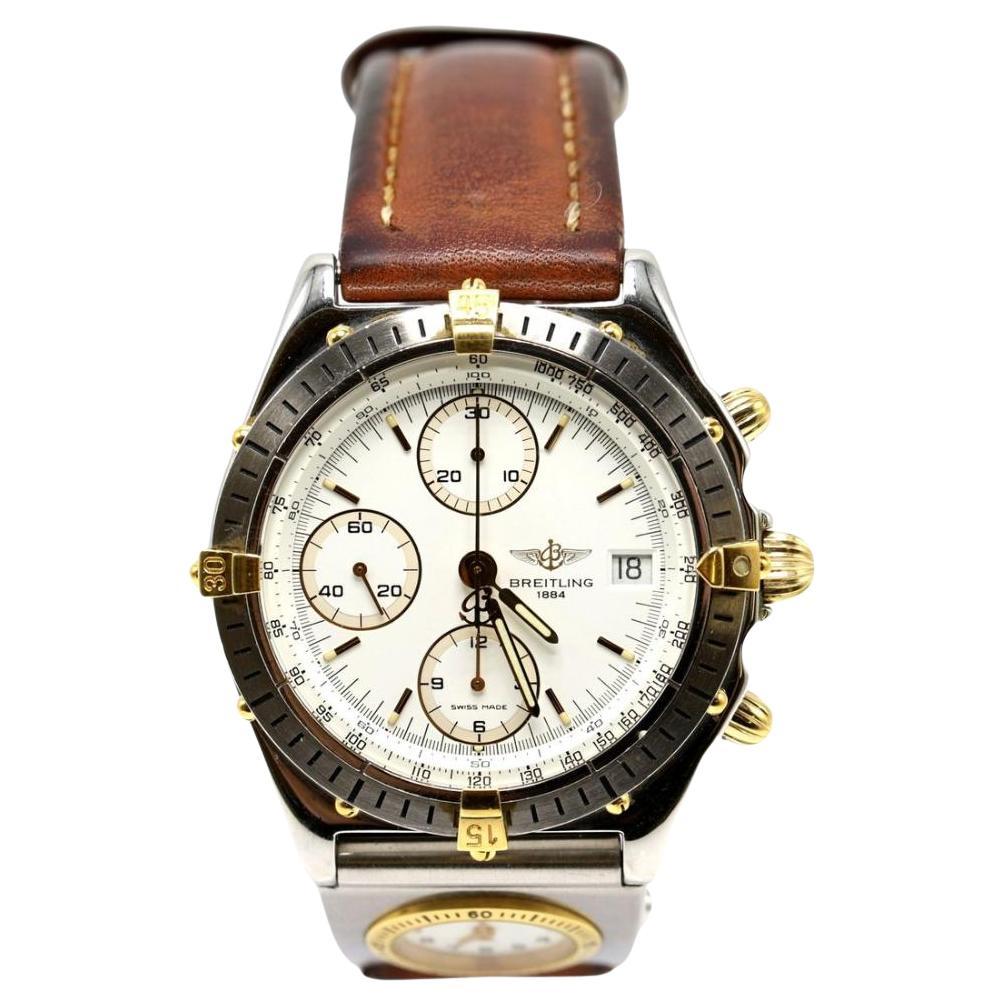 Two-tone 18k gold and steel Breitling Chronomat, cream dial