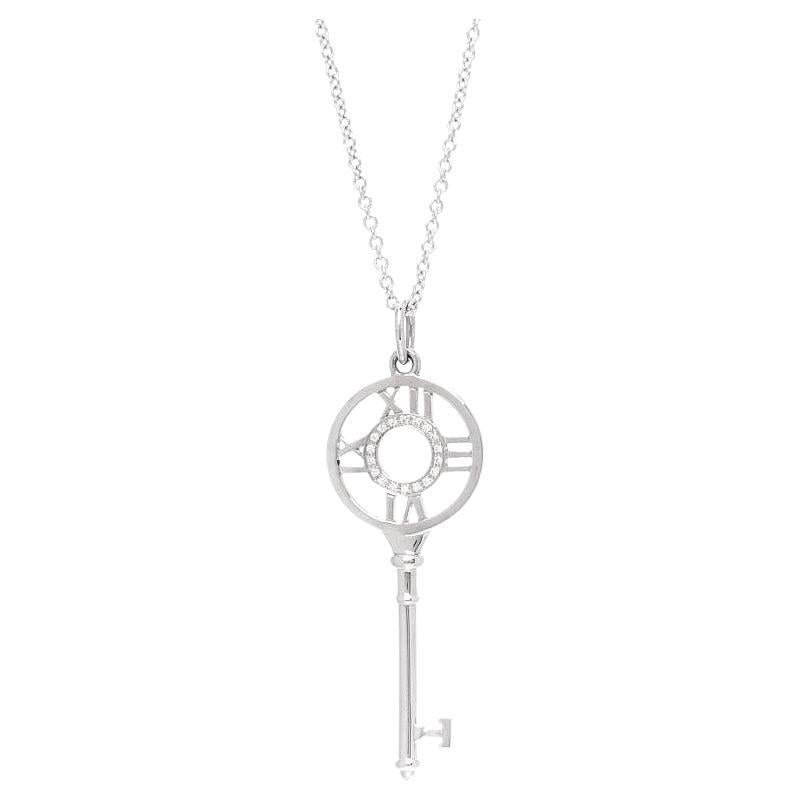 Tiffany Atlas key pendant in 18-carat white gold with diamonds