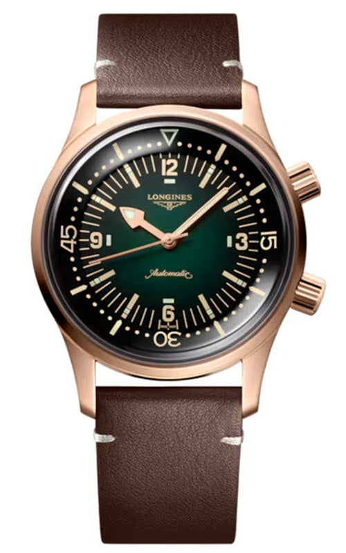 Longines Legend Diver bronze case with green dial