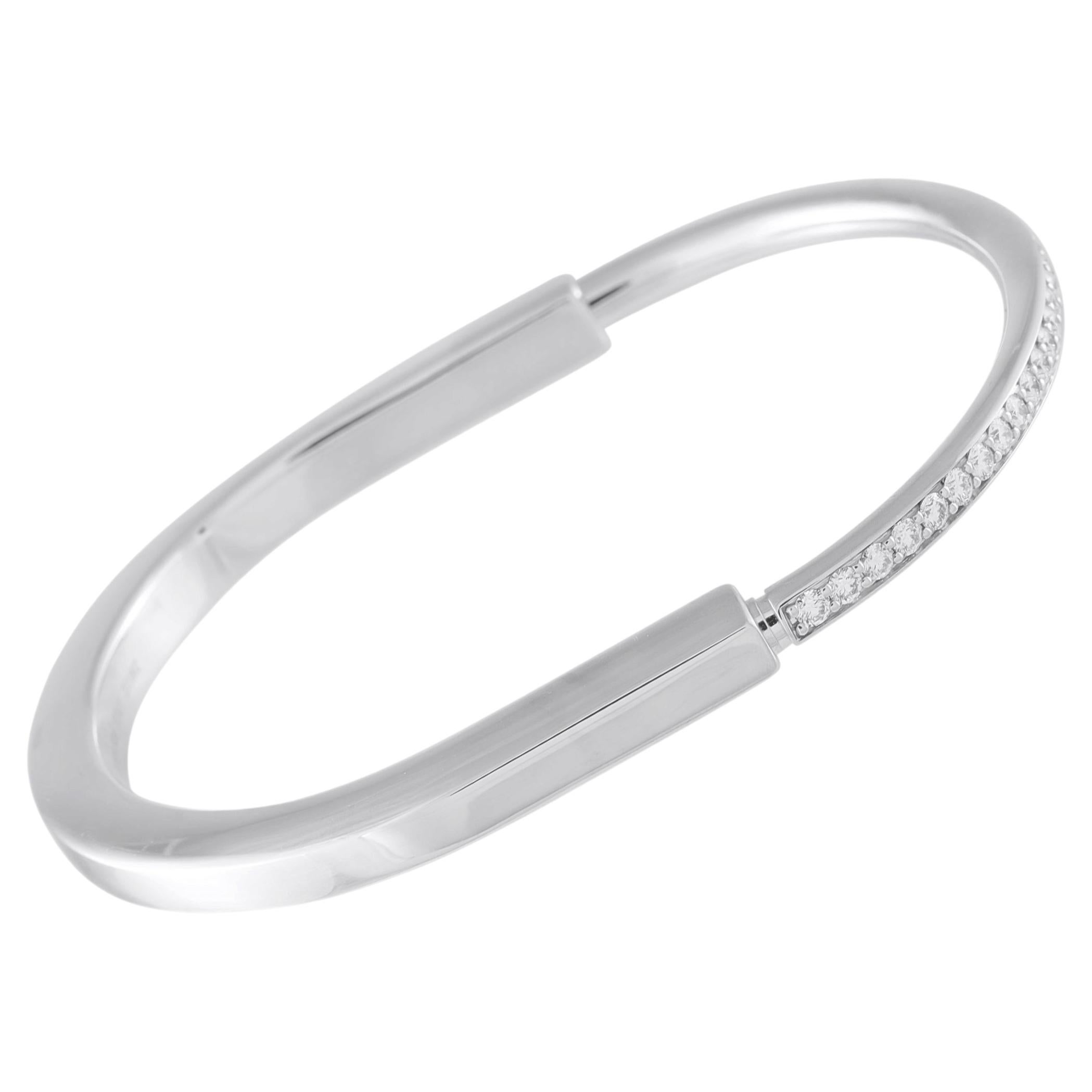 Tiffany Lock white gold full pavé diamond bangle