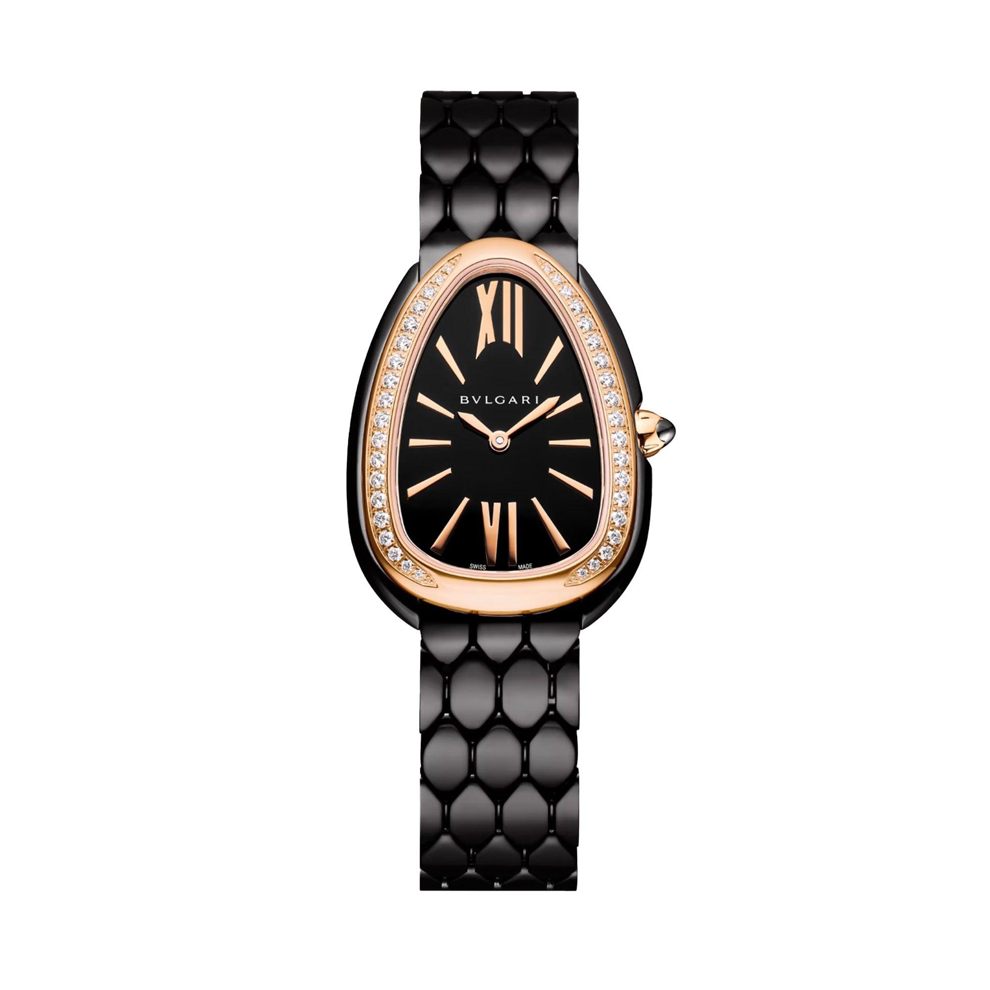 Pre-owned Bulgari Serpenti Seduttori in two-tone steel and rose gold with a diamond bezel