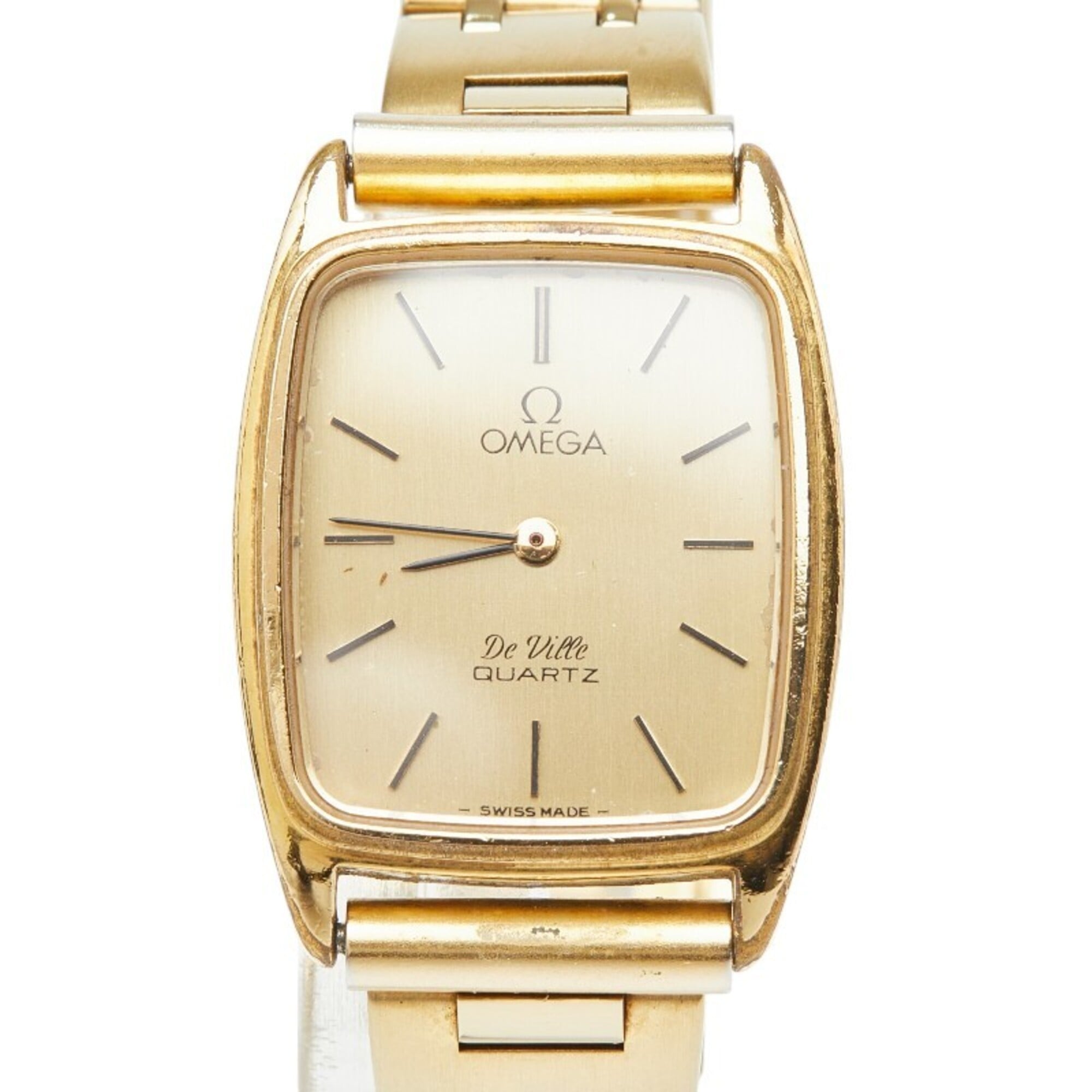 Omega De Ville ladies watch in stainless steel with gold-tone dial