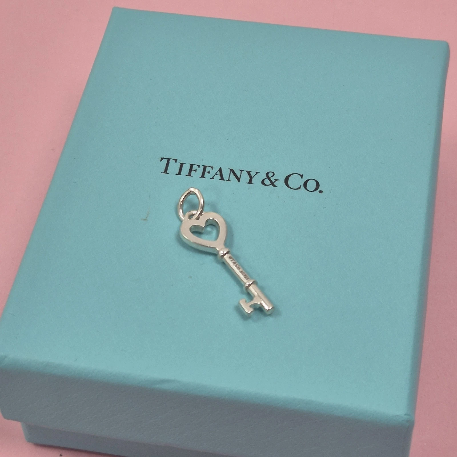 Tiffany heart key charm in sterling silver