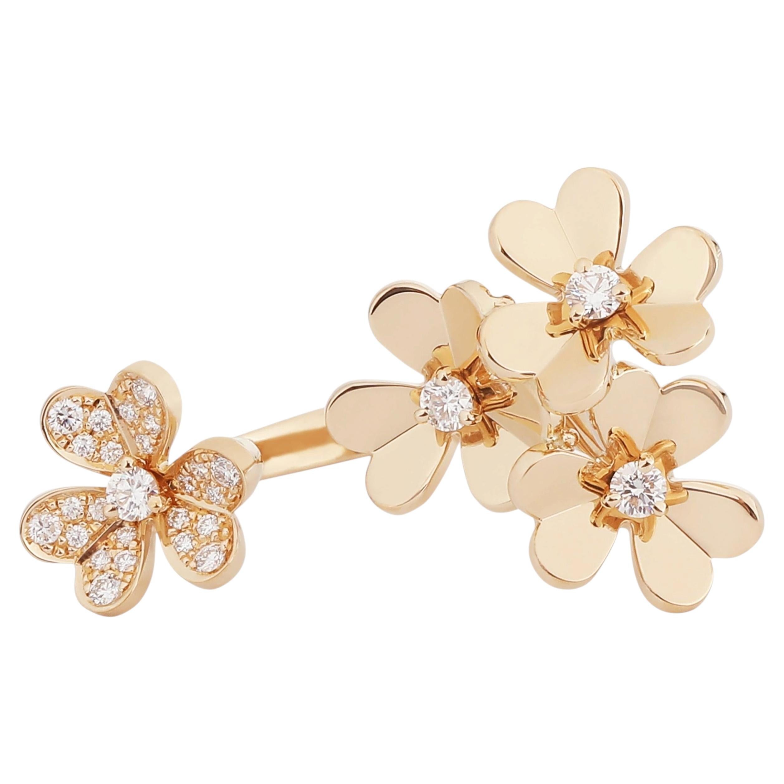 Van Cleef & Arpels Frivole flower jewellery in yellow and white gold