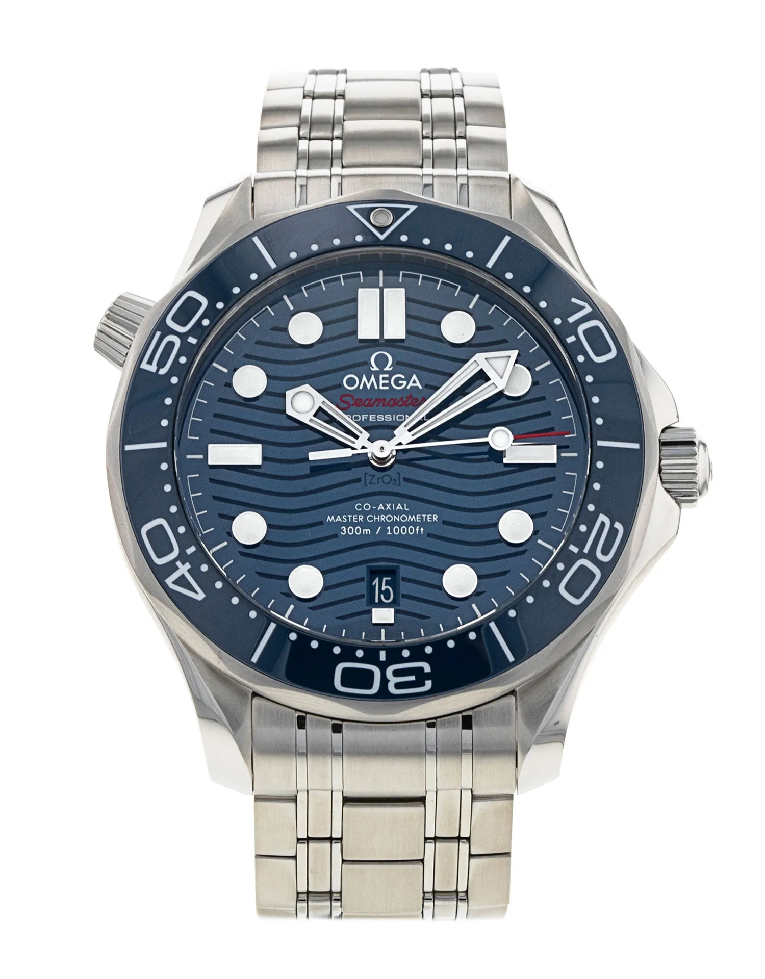 Omega Seamaster Diver 300M in steel with the blue ceramic wave dial, reference 210.30.42.20.03.001