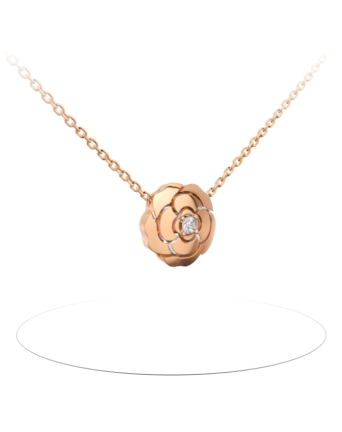 An Extrait de Camélia rose-gold and diamond necklace — the pendant sits close to its retail price pre-owned.