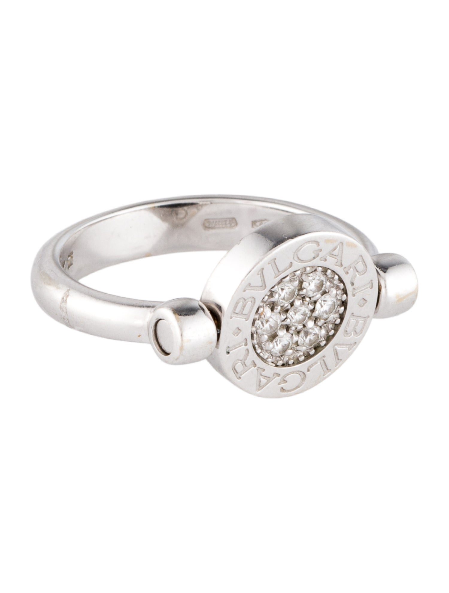 Bvlgari Bvlgari reversible logo ring in gold with onyx and diamonds
