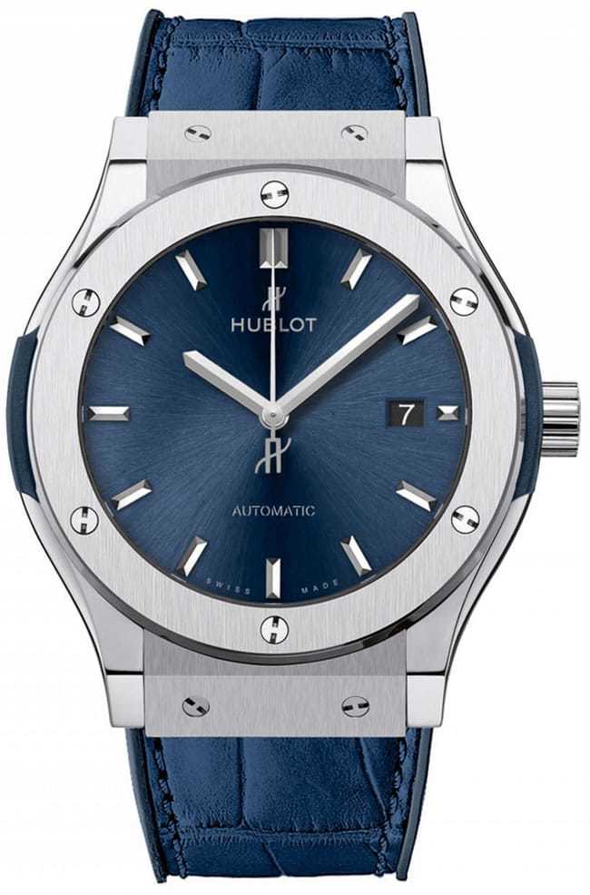 Hublot Classic Fusion titanium 42mm with blue dial