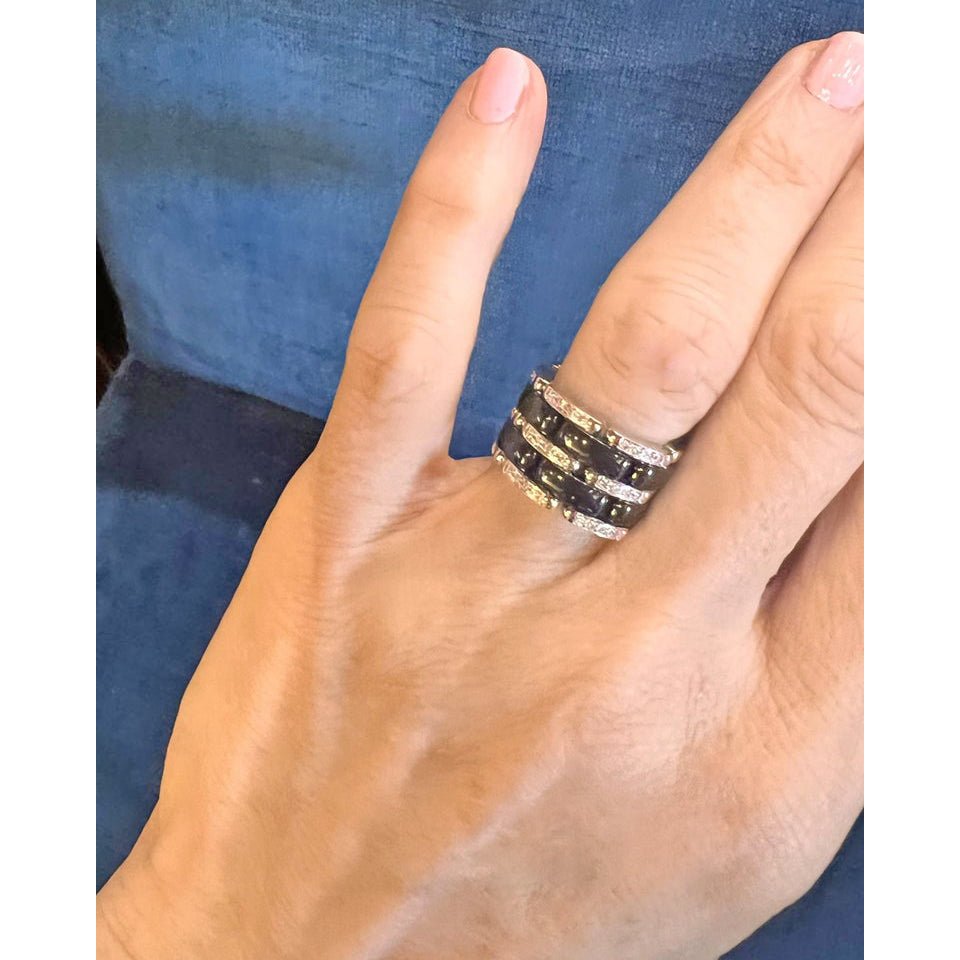 Chanel Ultra hinged diamond band ring showing the articulated sections