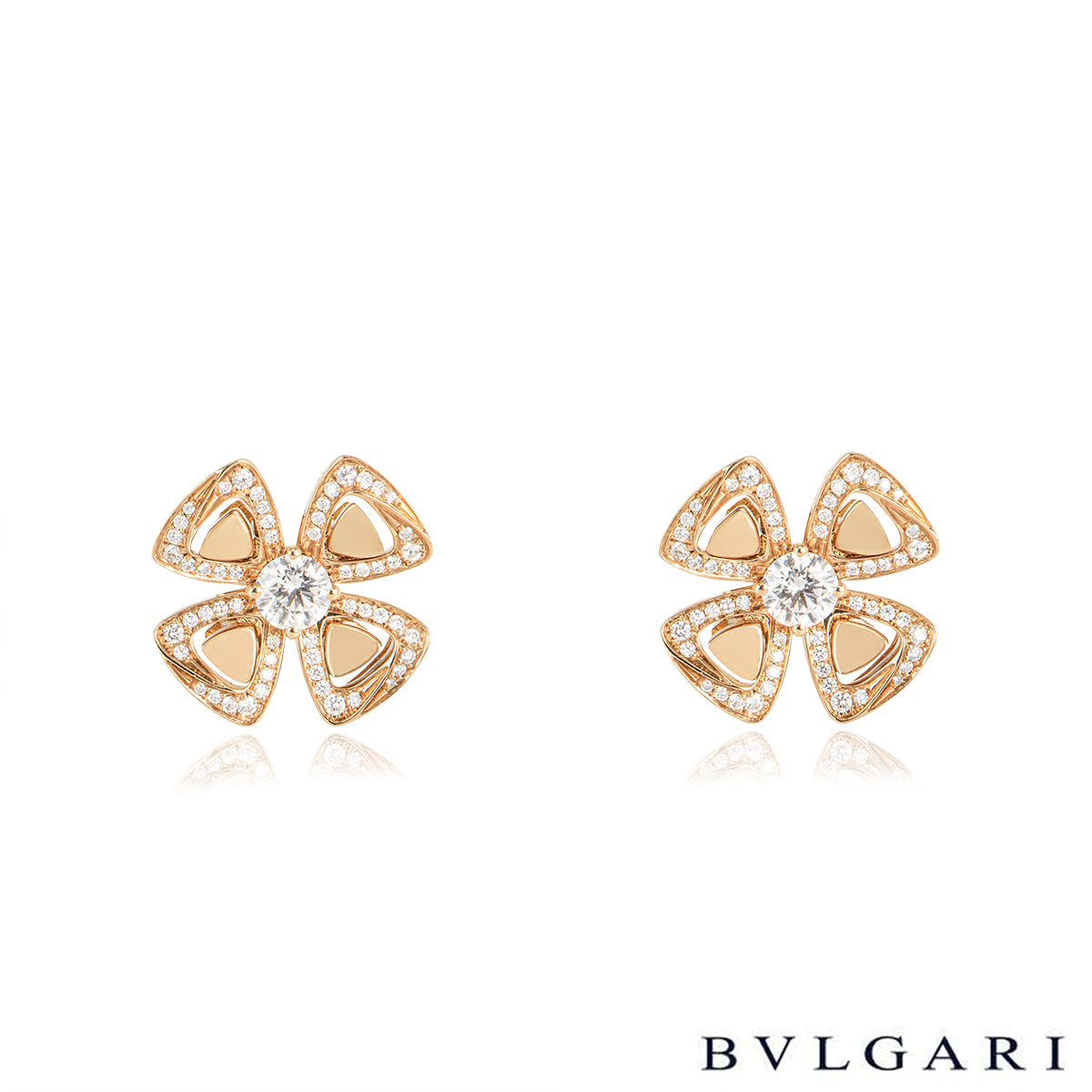 Bulgari Fiorever earrings in rose gold with diamonds