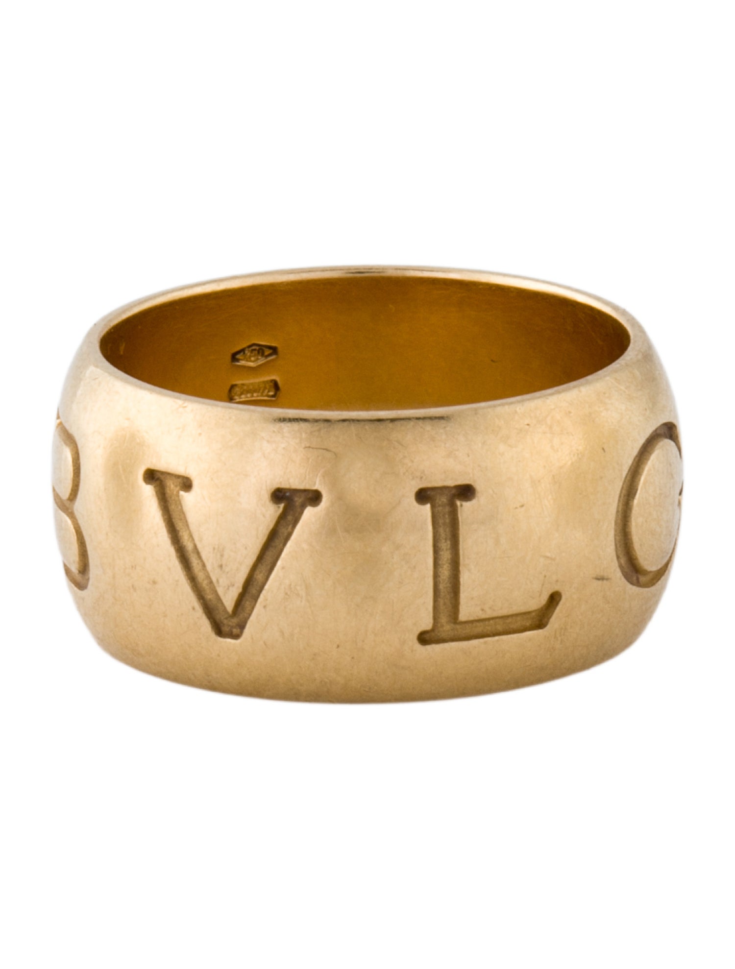 Bvlgari Bvlgari Monologo logo band ring in 18-carat gold