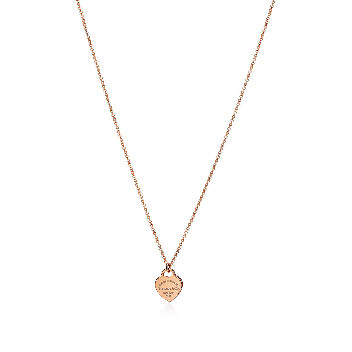 Return to Tiffany mini heart tag pendant in 18ct rose gold