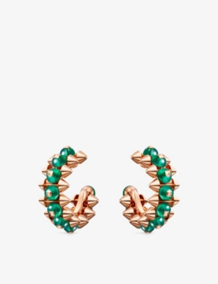 A premium hardstone version of the Clash hoops, set with coloured stone — the top of the earring range.