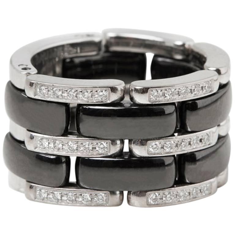 Chanel Ultra ring in 18ct white gold with black ceramic and diamonds