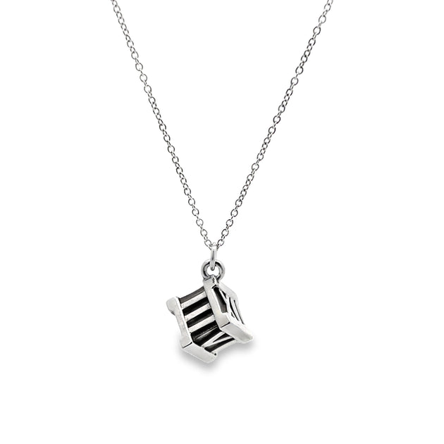 Tiffany Atlas cube pendant in sterling silver with Roman numerals