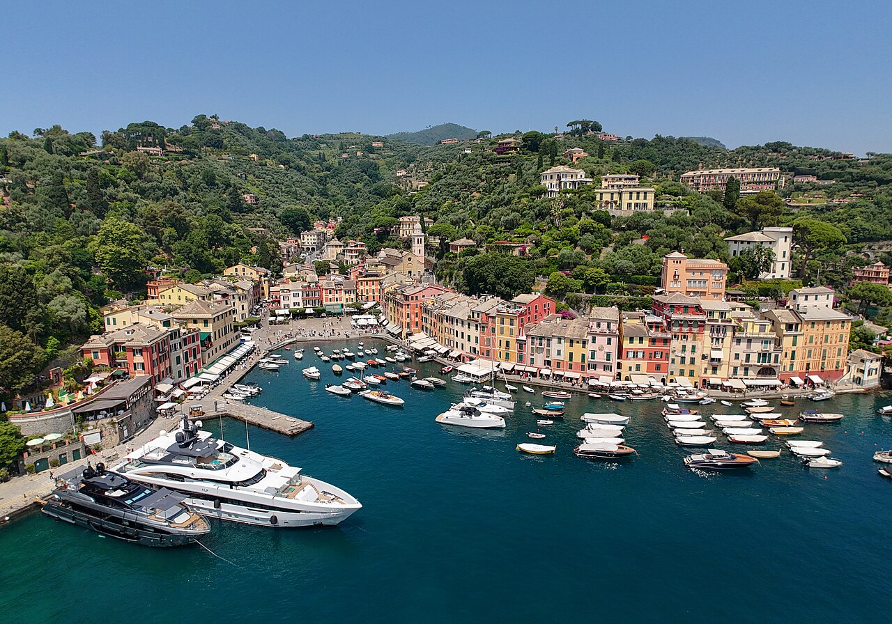 Portofino harbour on the Italian Riviera, the town the IWC watch is named after