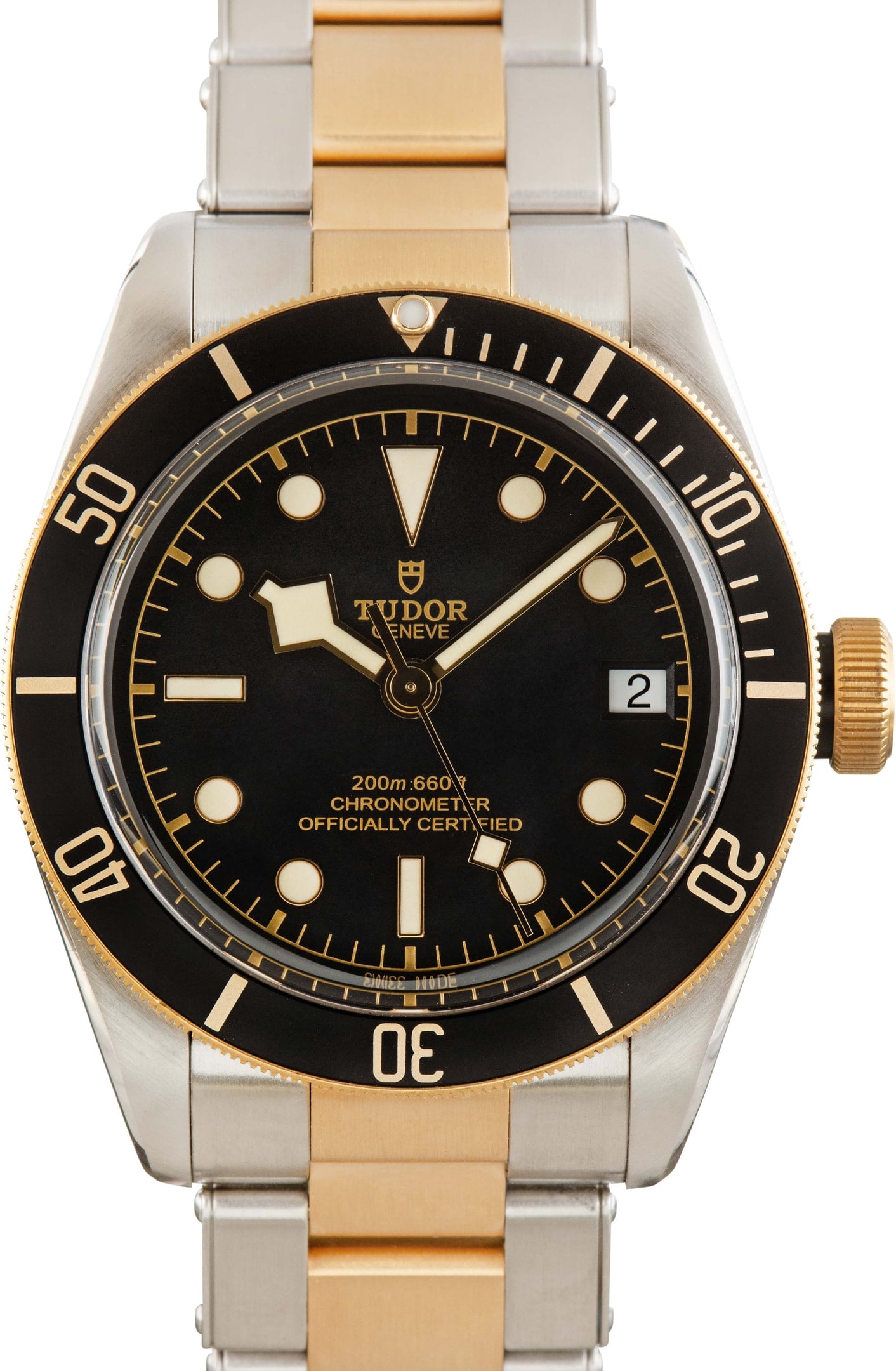 Pre-owned Tudor Black Bay S&G two-tone with black dial and gold bezel