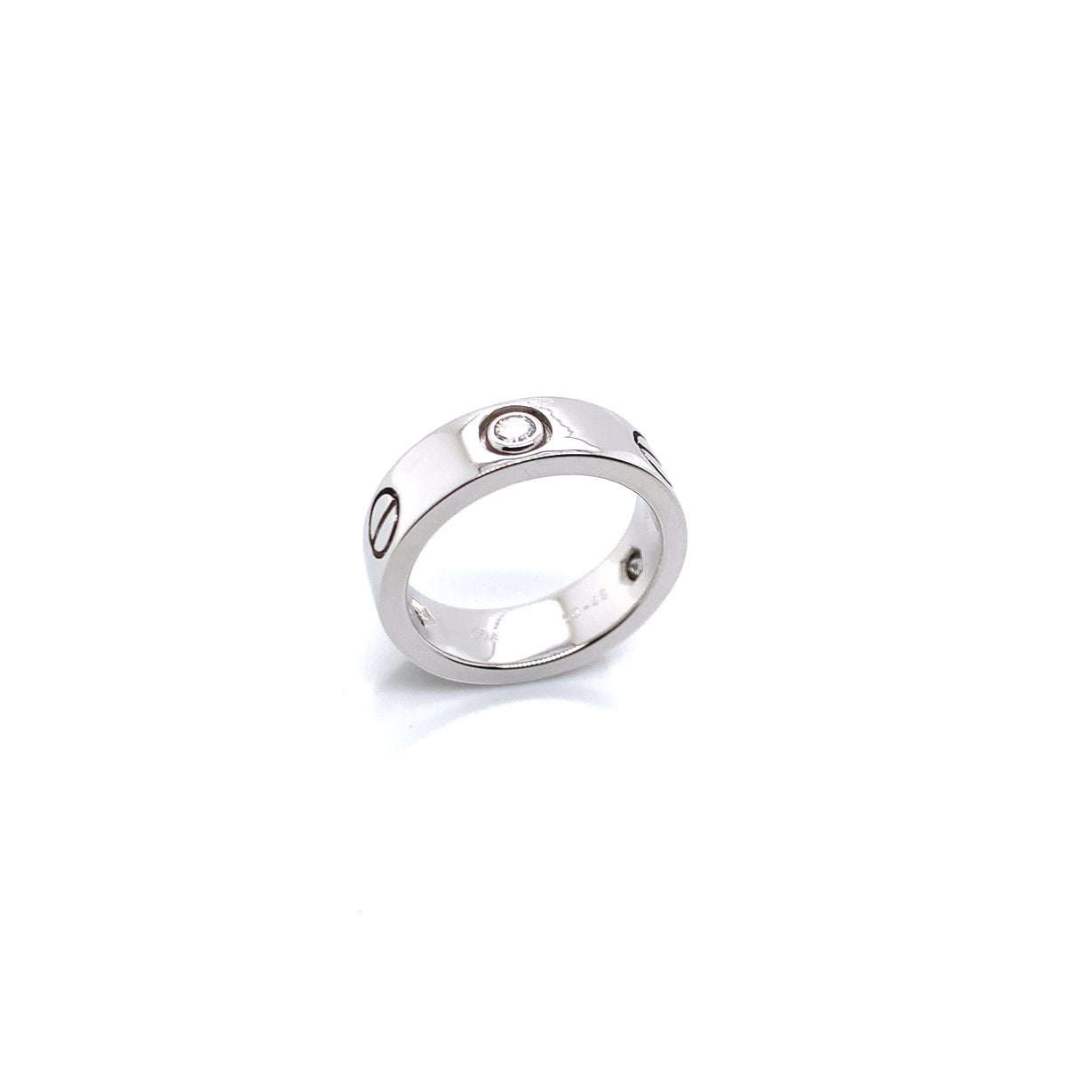 Pre-owned Cartier Love ring set with three diamonds