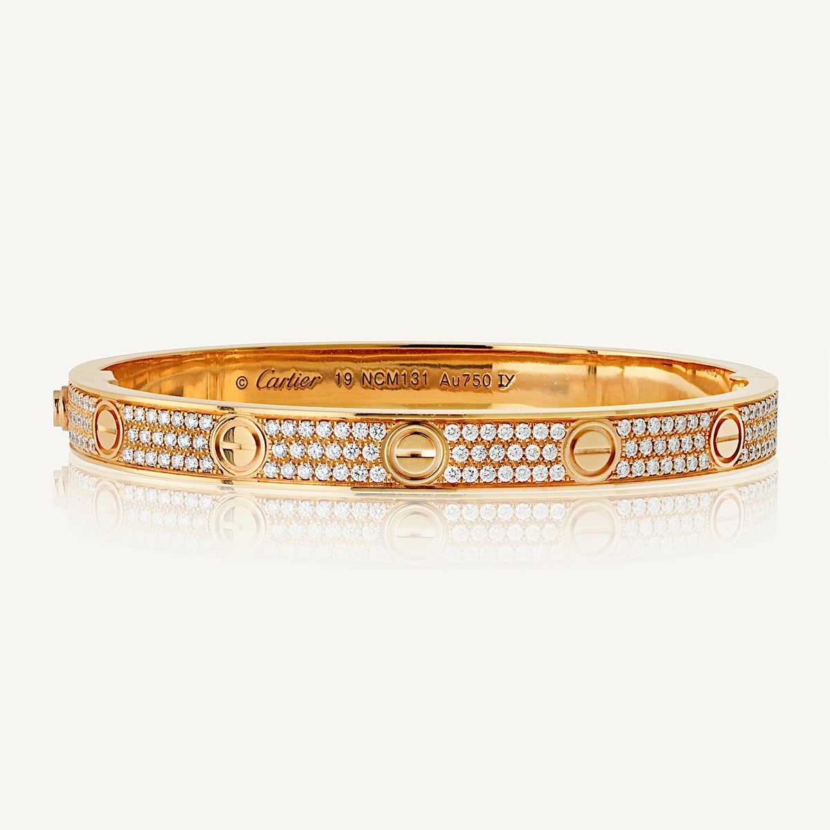 Pre-owned Cartier Love bangle in rose gold set with pavé diamonds