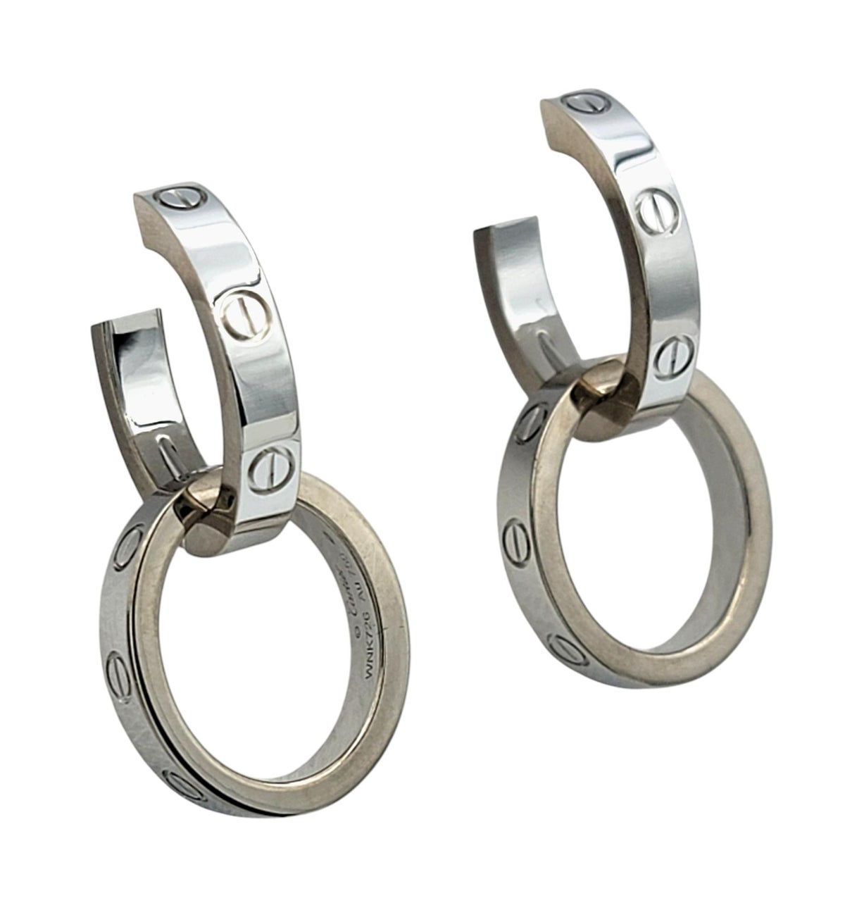 Pre-owned Cartier Love double-hoop earrings in white gold