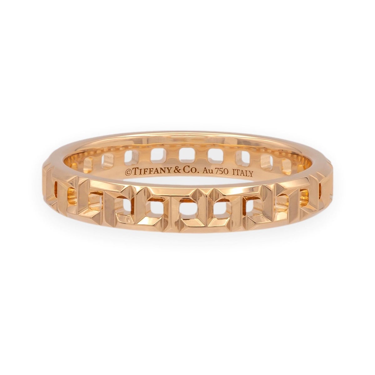 Pre-owned Tiffany T True band ring in rose gold